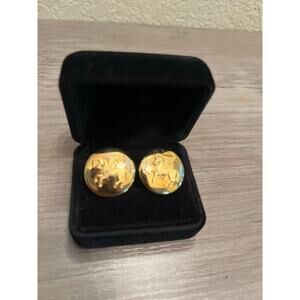 Hermès Pegasus Gold Plated Clip On Earrings With Original Box and Dust Bag